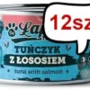 Łapsie for Cat Adult Tuńczyk z łososiem Mokra karma dla kota. op. 80g Pakiet 12szt.