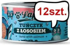 Łapsie for Cat Adult Tuńczyk z łososiem Mokra karma dla kota. op. 80g Pakiet 12szt.