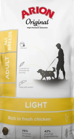 Arion Original Light Adult All Breeds Chicken&Rice Sucha Karma dla psa op. 12kg + Voskes Training Treats GRATIS
