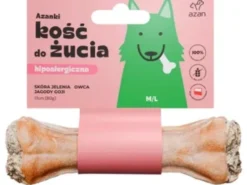 Azan Kość do żucia Azanki Adult M/L Hipoalergiczna ze skórą jelenia op. 80g