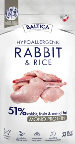 Baltica Hypoallergenic Adult Medium Rabbit&Rice Sucha karma dla psa op. 3kg