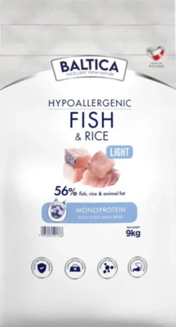 Baltica Hypoallergenic Light Adult XS/S Fish&Rice Sucha karma dla psa op. 9kg + Baltica Przysmak Hello Summer i Piłka plażowa GRATIS