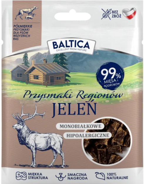 Baltica Monobiałkowe Przysmaki Regionów Jeleń dla psa op. 30g