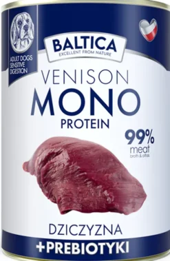 Baltica Monoprotein Adult Dziczyzna z prebiotykami Mokra Karma dla psa op. 400g Pakiet 12szt.
