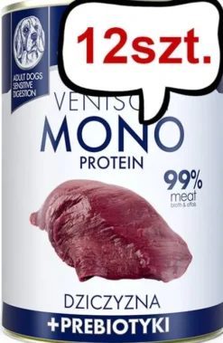 Baltica Monoprotein Adult Dziczyzna z prebiotykami Mokra Karma dla psa op. 400g Pakiet 12szt.