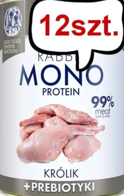 Baltica Monoprotein Adult Królik z prebiotykami Mokra Karma dla psa op. 400g Pakiet 12szt.