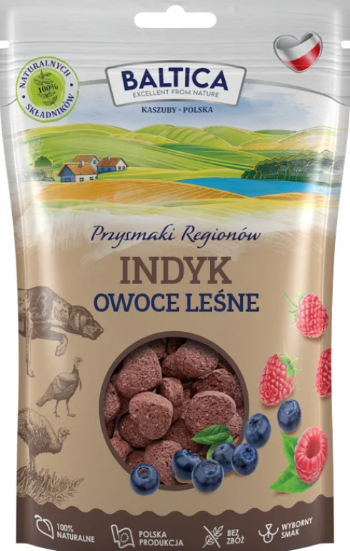 Baltica Przysmaki Regionów Indyk z owocami leśnymi dla psa op. 100g