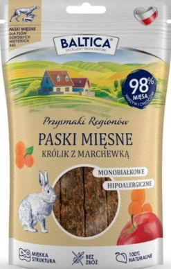 Baltica Przysmaki Regionów Paski mięsne z królik z marchewką dla psa op. 90g