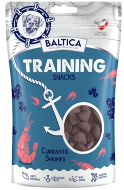 Baltica Przysmaki treningowe z czarną porzeczką i krewetką dla psa op. 100g