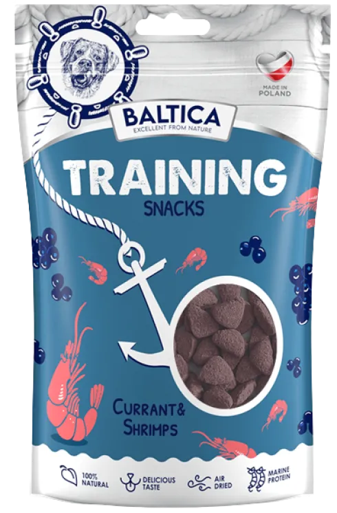 Baltica Przysmaki treningowe z czarną porzeczką i krewetką dla psa op. 100g