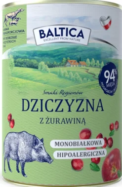 Baltica Smaki Regionów Adult Dziczyzna z żurawiną Mokra Karma dla psa op. 400g Pakiet 12szt.