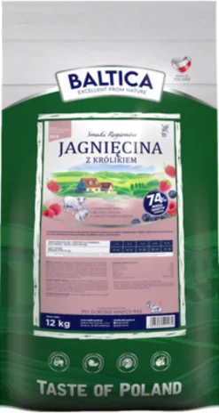 Baltica Smaki Regionów Adult Extra Large Jagnięcina z Królikiem Sucha Karma dla psa op. 12kg + Baltica Przysmak Hello Summer i Piłka plażowa GRATIS