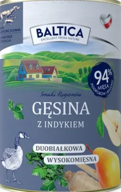 Baltica Smaki Regionów Adult Gęsina z Indykiem Mokra Karma dla psa op. 400g Pakiet 12szt.