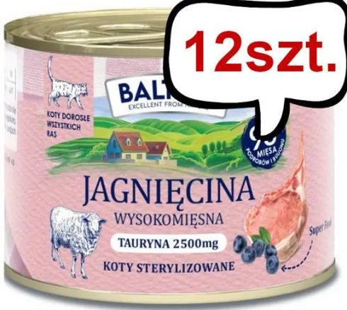 Baltica Smaki Regionów Adult Mono Jagnięcina Mokra karma dla kota op. 185g Pakiet 12szt.