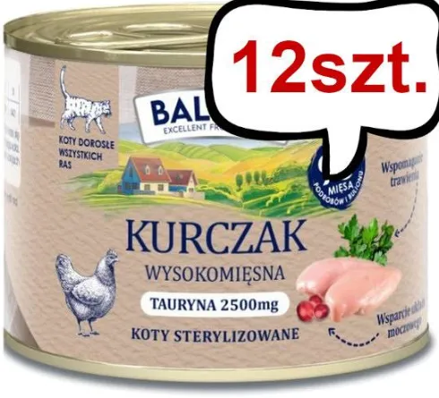 Baltica Smaki Regionów Adult Mono Kurczak Mokra karma dla kota op. 185g Pakiet 12szt.
