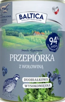 Baltica Smaki Regionów Adult Przepiórka z Wołowiną Mokra Karma dla psa op. 400g