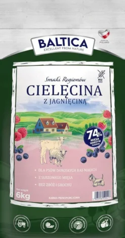 Baltica Smaki Regionów Adult Small Cielęcina z Jagnięciną Sucha Karma dla psa op. 6kg