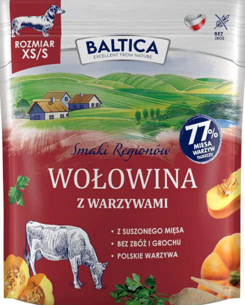 Baltica Smaki Regionów Adult Small Wołowina z Warzywami Sucha Karma dla psa op. 1kg