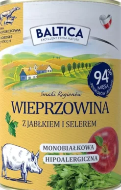 Baltica Smaki Regionów Adult Wieprzowina z Jabłkiem Mokra Karma dla psa op. 400g Pakiet 12szt.