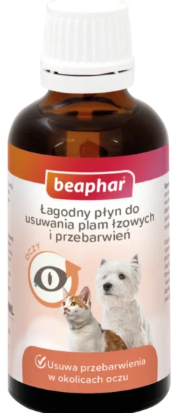 Beaphar Łagodny płyn do usuwania plam łzowych i przebarwień dla psa i kota poj. 50ml