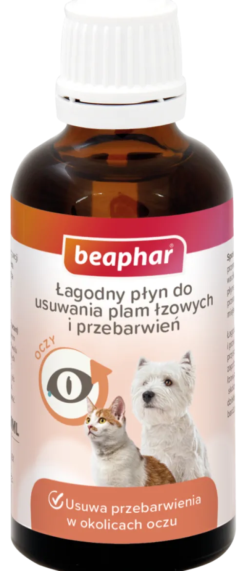 Beaphar Łagodny płyn do usuwania plam łzowych i przebarwień dla psa i kota poj. 50ml