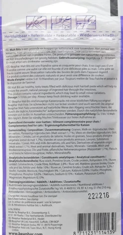 Beaphar Przysmak Malt Bits na odkłaczanie dla kota op. 150g