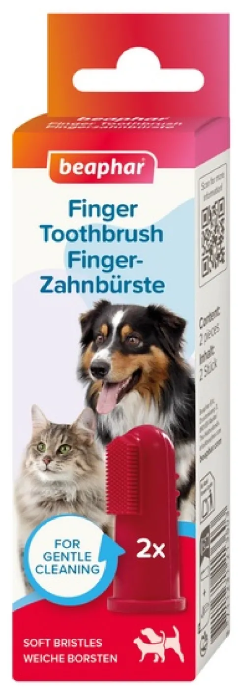 Beaphar Szczoteczka do zębów Finger Toothbrush dla psa i kota op. 2szt.