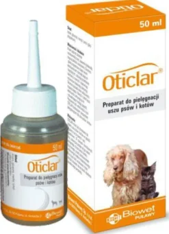 Biowet Preparat do uszu Oticlar dla psa i kota poj. 50ml