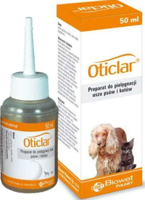 Biowet Preparat do uszu Oticlar dla psa i kota poj. 50ml