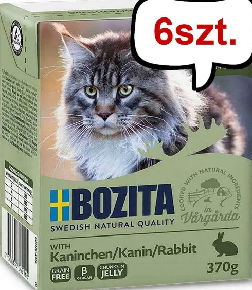 Bozita Adult Królik w galaretce Mokra Karma dla kota op. 370g Pakiet 6szt.