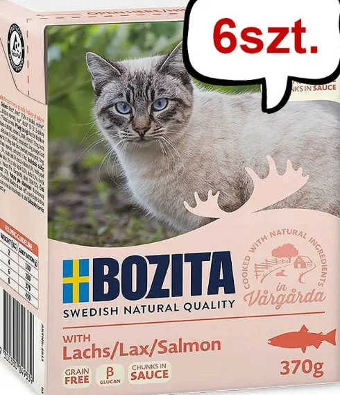 Bozita Adult Łosoś w sosie Mokra Karma dla kota op. 370g Pakiet 6szt.