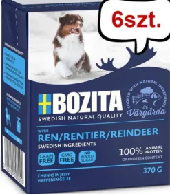 Bozita Adult Reindeer in Jelly Mokra Karma dla psa op. 370g Pakiet 6szt. WYPRZEDAŻ