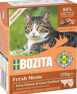 Bozita Adult Sterilised Kurczak z wołowiną w galaretce Mokra Karma dla kota op. 370g