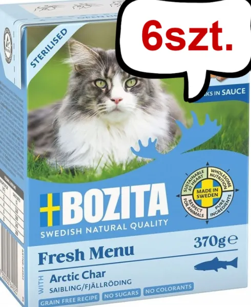 Bozita Adult Sterilised Pstrąg w Sosie Mokra Karma dla kota op. 370g Pakiet 6szt.