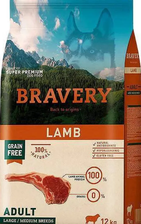 Bravery Adult Medium/Large Lamb Grain Free Sucha karma dla psa op. 12kg + Amity Przysmak op.100g GRATIS