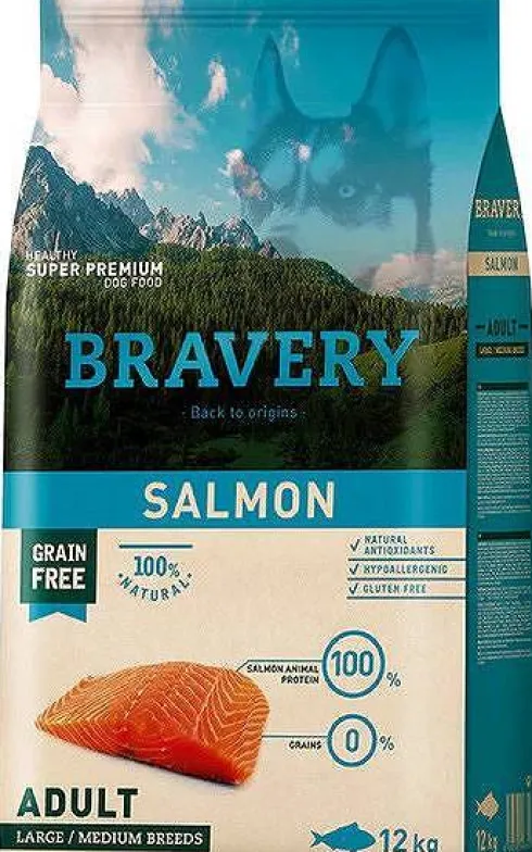 Bravery Adult Medium/Large Salmon Grain Free Sucha karma dla psa op. 12kg + Amity Przysmak op.100g GRATIS