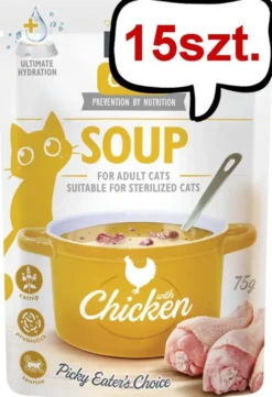 Brit Care Adult Soup Chicken Mokra Karma dla kota op. 75g Pakiet 15szt.