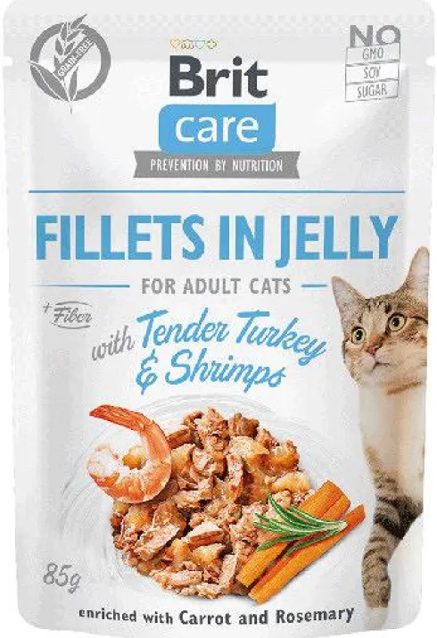 Brit Care Adult Turkey&Shrimps JELLY Mokra karma dla kota op. 85g SASZETKA