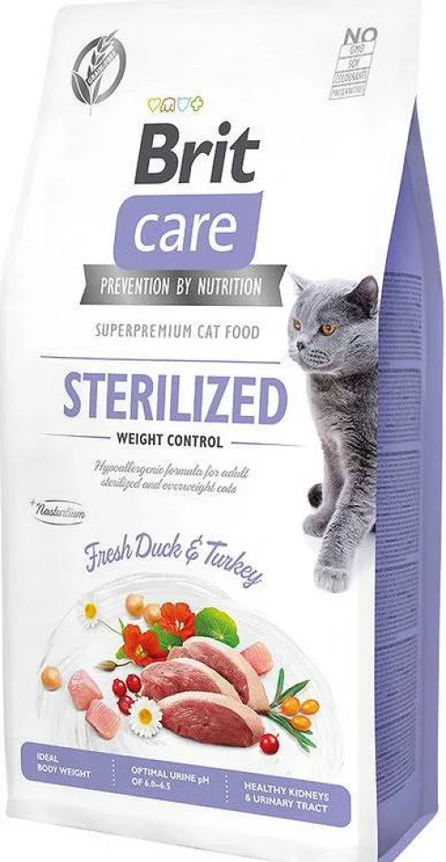 Brit Care Cat Sterilized Weight Control Fresh Duck&Turkey Sucha Karma dla kota op. 7kg