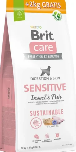 Brit Care Sustainable Adult Sensitive Insect&Fish Sucha Karma dla psa op. 12+2kg GRATIS