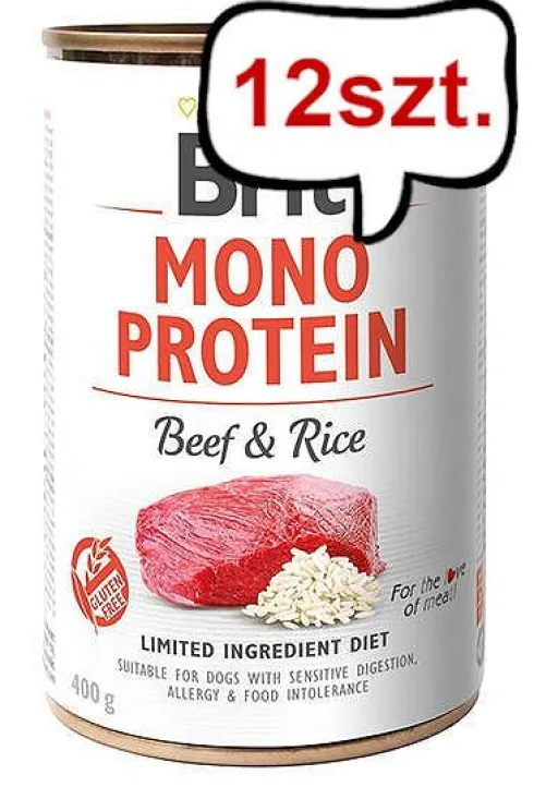 Brit Mono Protein Adult Beef&Rice Mokra Karma dla psa op. 400g Pakiet 12szt.