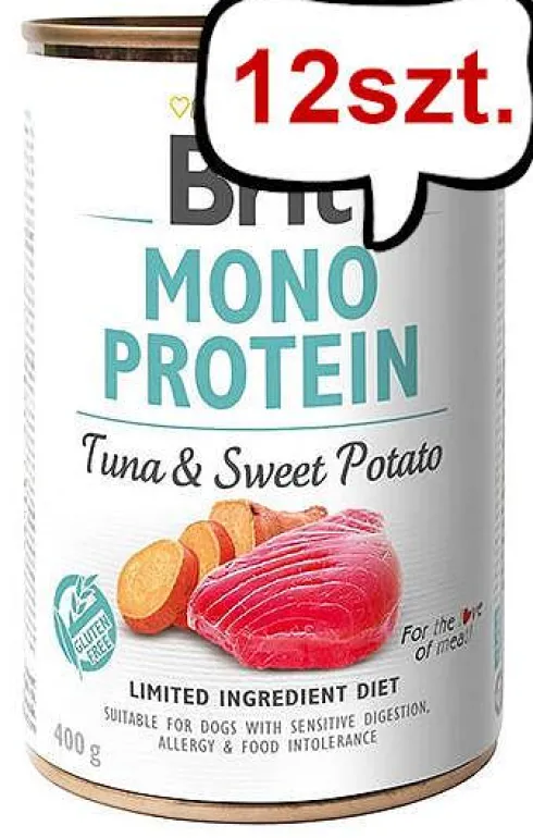 Brit Mono Protein Adult Tuna&Sweet Potato Mokra Karma dla psa op. 400g Pakiet 12szt.
