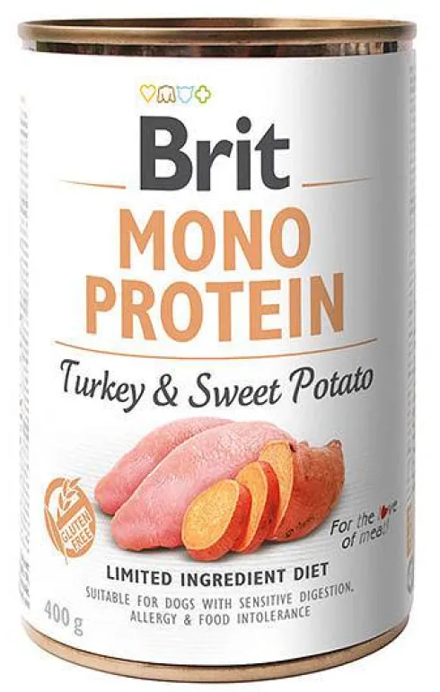 Brit Mono Protein Adult Turkey&Sweet Potato Mokra Karma dla psa op. 400g Pakiet 12szt.