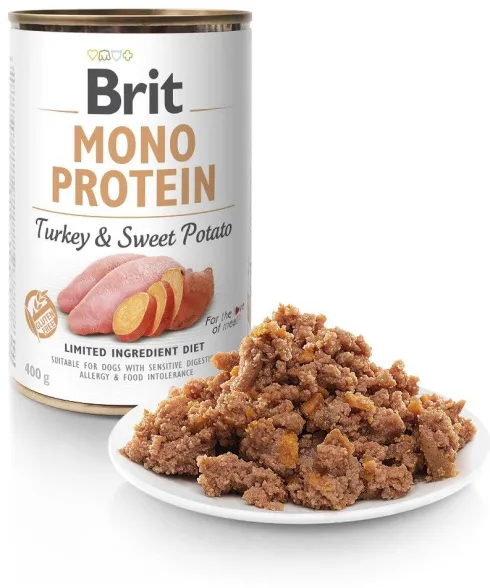 Brit Mono Protein Adult Turkey&Sweet Potato Mokra Karma dla psa op. 400g Pakiet 12szt.