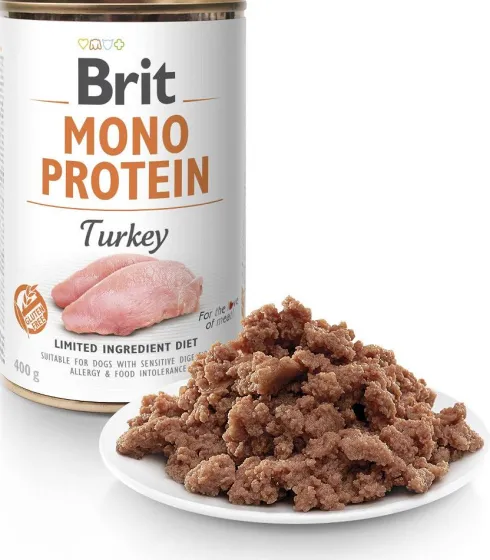 Brit Mono Protein Adult Turkey Mokra Karma dla psa op. 400g Pakiet 12szt.