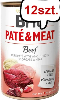 Brit Pate&Meat Adult Beef Mokra Karma dla psa op. 400g Pakiet 12szt.