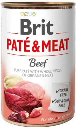 Brit Pate&Meat Adult Beef Mokra Karma dla psa op. 800g Pakiet 6szt.