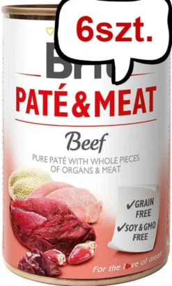Brit Pate&Meat Adult Beef Mokra Karma dla psa op. 800g Pakiet 6szt.