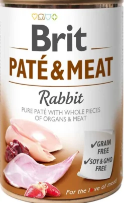 Brit Pate&Meat Adult Rabbit Mokra Karma dla psa op. 400g Pakiet 12szt.