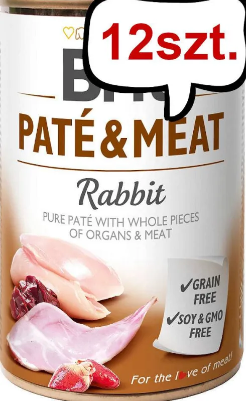 Brit Pate&Meat Adult Rabbit Mokra Karma dla psa op. 400g Pakiet 12szt.